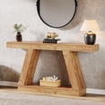 thumbnail image 5 of Finmind 55-Inch Farmhouse Console Table，2-Tier Wooden Entryway Table for Hallway, Natural, 5 of 7
