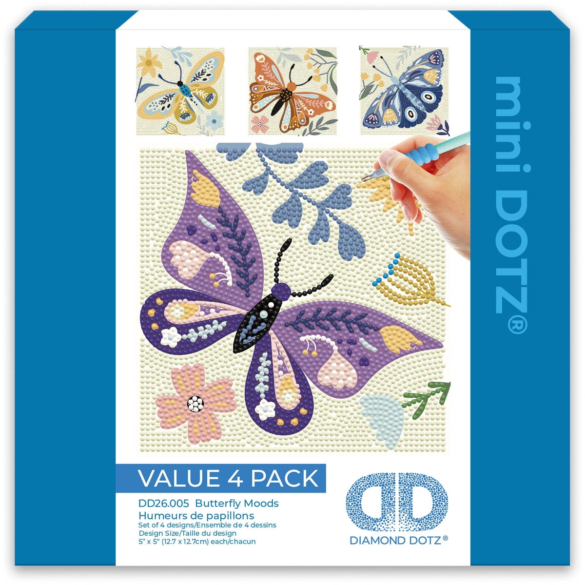 Diamond Dotz Mini Butterfly Moods Diamond Painting Kits for Adults - Butterfly Diamond Art Kits a Relaxing Creative Craft Kit with Dotz Gems 5x5