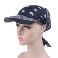 thumbnail image 2 of Paisley Bandana Hat with Brim Adjustable Head Scarf Cap Soft Sun Visor Head Wrap for Casual Wear Walking Travel Outdoor Activities and Everyday Styling, 2 of 6