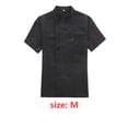 thumbnail image 4 of Coat Short Sleeve with Buttons Pockets Cook Jacket Chic Cooking Work Wear Uniform Costume for Restaurant Hotel Cafe Kitchen Black M, 4 of 6