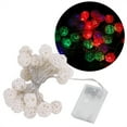thumbnail image 1 of Globe Rattan Ball String Lights 30LED Lámpara de noche alimentada por batería Decoración colgante (colorido), 1 of 8