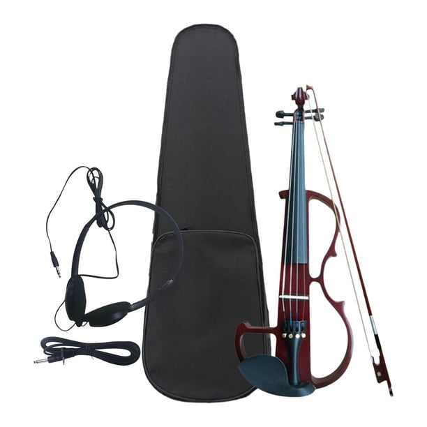 Violín de madera maciza 4/4 de tamaño completo para adultos principiantes, los accesorios del juego de violín incluyen estuche, arco de violín y auric Rojo oscuro
