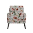 thumbnail image 6 of HL Home Furnishings Allyson Mid-Century Modern Armchair in Orange & Green Floral, 6 of 9
