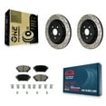 thumbnail image 1 of Transit Auto Rear Coated Drilled Slotted Disc Brake Rotors and Ceramic Pads Kit for Car Toyota Highlander Lexus RX350 RX350h RX500h KDC-101255, 1 of 11