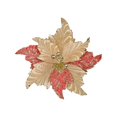 thumbnail image 2 of Flor de Pascua artificial, flores navideñas de imitación, decoración floral navideña Oro, 2 of 9