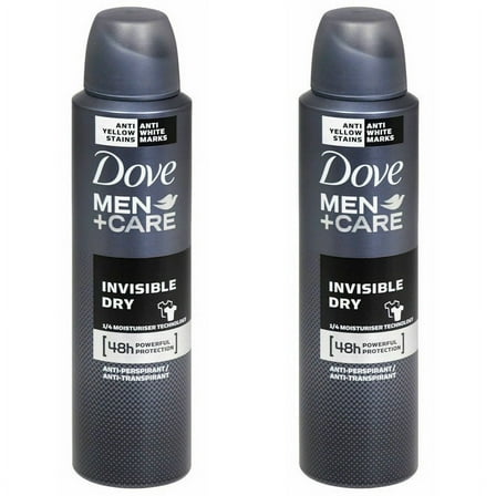 2 Pack Dove Men   Care Invisible Dry Anti Perspirant 48 Hr Deodorant Spray 150ML