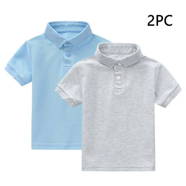 Boys And Summer Casual Solid Color Short Sleeved Round Neck Shirt