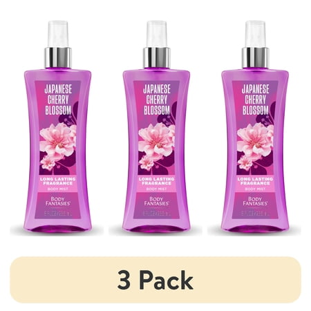 (3 pack) Body Fantasies Signature Fragrance Body Spray, Japanese Cherry Blossom, 8 fl oz