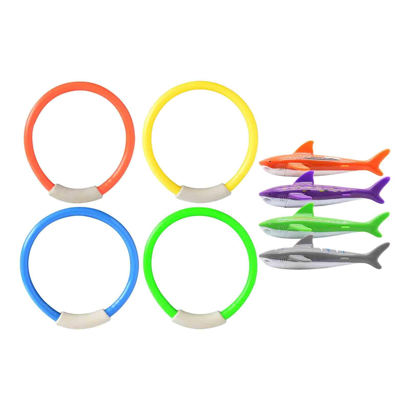Htuygyjaw Lot 8 Anneaux De Plongée Piscine Enfants – Jouets Colorés Plongée Sous-Marine, Entraînement Natation, Faciles à Voir Et Attraper