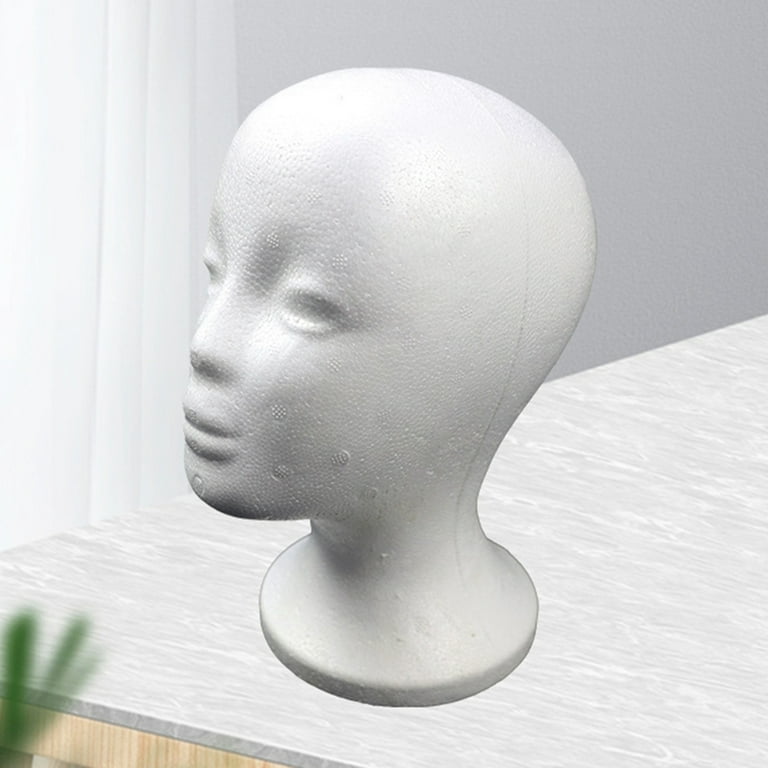 Craft Foam Wig Head - Female Mannequin Wig Holder Stand Polystyrene Foam  1pc Black