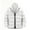 White, variant on Men's Casual Solid Color Stand-up Collar Cotton-padded Jacket - Cotton-filled Thickened Warm Long-sleeve Coat, Black, Size L