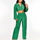 thumbnail image 1 of Puntoco Mujeres 2 Piezas Plisado Trajes Casual Camisa De Manga Larga Pantalones De Pierna Ancha Traje Liquidación Puntoco Puntoco-1549, 1 of 7