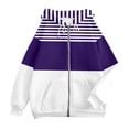 thumbnail image 4 of QHFBli Womens Hoodie 2025 Striped Color Block Zip Up Hoodies with Pockets Hooded Sweatshirt Hoodie Women Jacket, 4 of 5