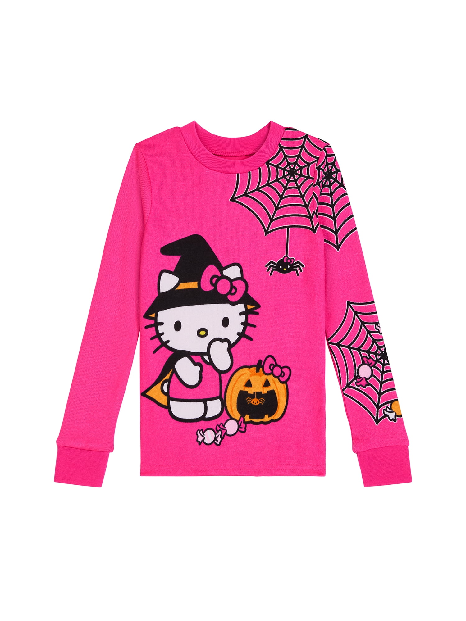 Hello Kitty Girls Halloween Long Sleeve Sleep Top and Pants Pajama Set, 2-Piece, Sizes 4-10