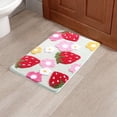 thumbnail image 1 of Alfombra de baño, alfombra de bañera, alfombra peluda para puerta delantera, fresa y flor, lavable a máquina, alfombra suave para habitación de niños, 45cmx65cm Soledad alfombra absorbente de baño, 1 of 10
