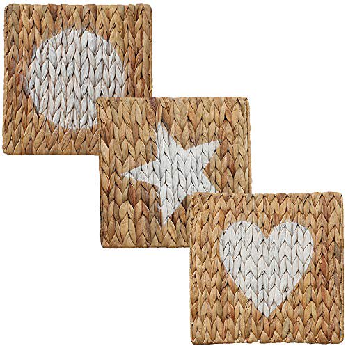 Natural Trivets for Hot Dishes Set of 3 Hand Woven Kitchen Trivets