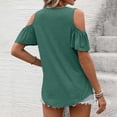 thumbnail image 6 of Guluxicc Summer Cold Shoulder Tops for Women V Neck Short Sleeve Shirts Ladies Cute Casual Blouse Going Out Outfits, 6 of 8