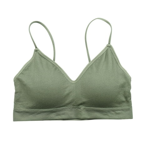 

Seamless Bra Camisole Bustier Tank Top V Neck with Removable Pads for Women Girl