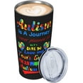thumbnail image 3 of Funny Tumblers Autism Is A Journey Autism Awareness Dad Stainless Steel Mug 304 Stainless Steel Car Water Cup With Straw 20 Oz 600ml Adult Youth Man Woman Drinking Glass, 3 of 6