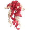 thumbnail image 1 of Decoración de árbol de Navidad de arpillera a cuadros rojos Decoración de árbol de Navidad de arco grande para interior o exterior Fokelyi ZYY-2663, 1 of 5