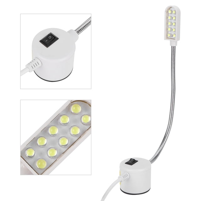 Luz LED De Trabajo Para Máquina De Coser Con Lámpara De Trabajo De Torno De Brazo De Chips De 10 Uds.