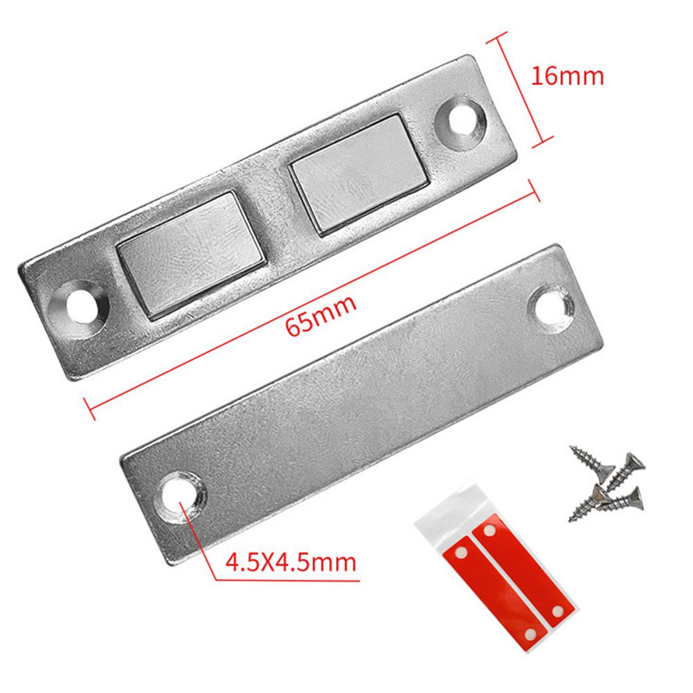 Verrou Aimanté Pour Porte De Placard – Fermeture Automatique, Métal + Aimant, Sans Marque