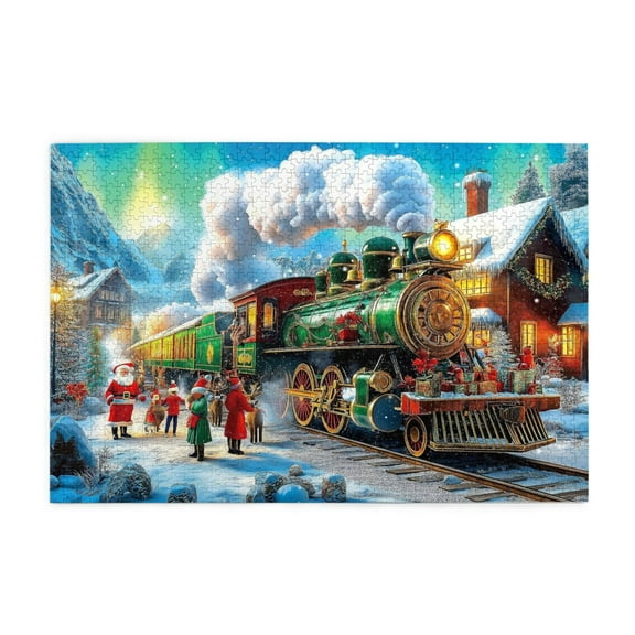 500 Piece Holiday Winter Express Jigsaw Puzzle For Adults Challenging Puzzle Game Unique Artwork Home Decor Gift For Puzzle Lovers Fun For Adults