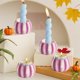 thumbnail image 1 of Candelabro de calabaza de Halloween de resina | Mini taza decorativa para velas, blanco, naranja, negro, púrpura | 6,5x4,5 cm de acento, decoración moderna de mesa de la casa de la cosecha, adorno, 1 of 6