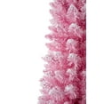 thumbnail image 2 of Haute Decor Pink 4 Foot Tall Slim Pre Lit Cotton Candy Flocked Christmas Tree with  50 Clear Lights,  PINK,  includes white metal folding stand, 2 of 4