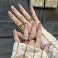 thumbnail image 3 of 【Lakeside Chestnut】Simple French Cat Eye Handmade Short Nail Art Patch False Nail Tips M Lakeside Chestnut 【Pimple Nails】, 3 of 5