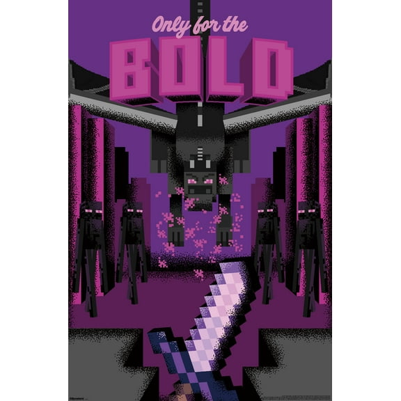 Minecraft: Discover - Only For The Bold Wall Poster, 22.375" x 34"