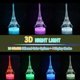 thumbnail image 2 of Lámpara de mesa LED con ilusión 3D de la Torre Eiffel, 16 colores, regalo para papá, mamá, hombres, mujeres, niños, adolescentes, 2 of 5