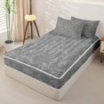thumbnail image 2 of Manfei Gothic Damask Ghost Zipper Full Size Comforter Sets with Fitted Sheet and 2 Pillowcases, Happy Halloween Zipper Bedding Set, Gray,Grey Reversible,4-Piece, 2 of 6
