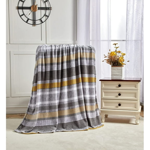 Plazatex Brea Micro plush Decorative All Season Multi Color 50" X 60" Throw Blanket