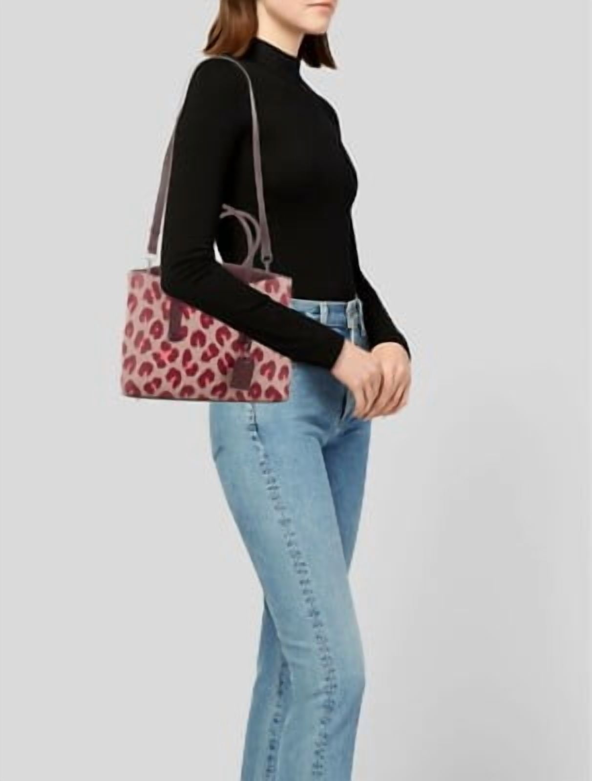 Kate Spade Margaux leopard medium satchel,Pink Multi