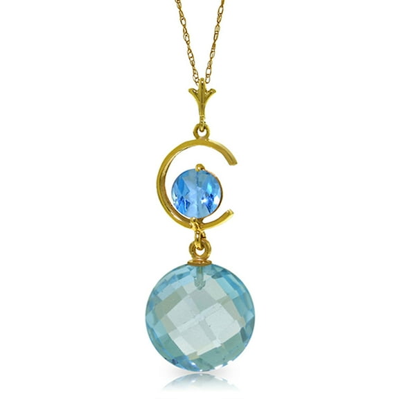 Galaxy Gold 14k Gold Necklace with Natural Blue Topaz