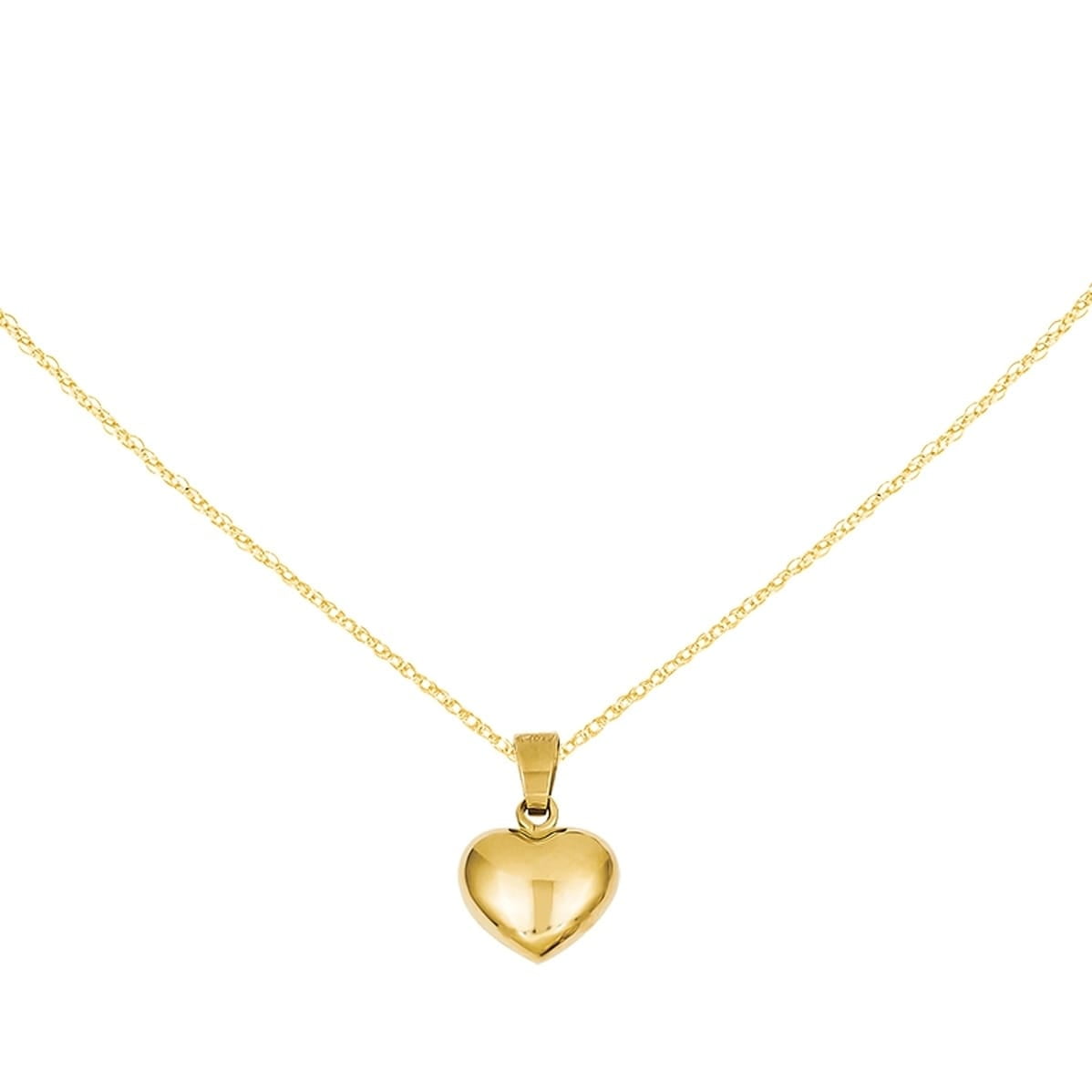 14K Yellow Gold 3-D Christmas Bell Pendant on an Adjustable 14K Yellow Gold Chain Necklace