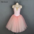 thumbnail image 5 of Tutú romántico profesional rosa, vestido de tul suave de bailarina para niñas, falda de ballet para mujeres, disfraces de actuación en el escenario/competencia, 5 of 5