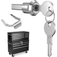 thumbnail image 1 of Cerradura para gabinete DPWOUM de acero inoxidable, rotación de 180°, 2 llaves, 1 of 7