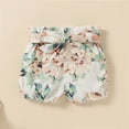 thumbnail image 5 of Dooleck Ribbed Baby Girl Clothes Ruffled Bodysuit Floral Shorts Pants Infant Outfit, 5 of 8