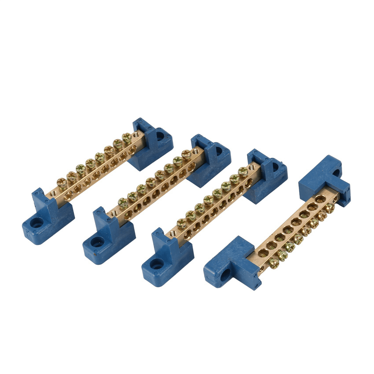 8 Terminal Bus Bar Terminal Block 30 Pack Brass Wire Screw Terminal for Car Boat Marine Ground Power Distribution,30 x Terminal Bus Bar,Blue & Golden