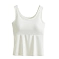 thumbnail image 4 of Letimco Soft Seamless Bralette Tank Top for Women - Sleeveless Round Neck Solid Color With Built In Bra Pads for Yoga Daily Home, 4 of 7
