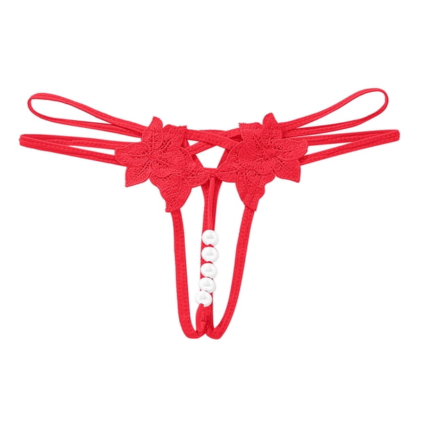 Gibobby Pantaleta de encaje para mujer Braguitas sin de mujer sexy con Función de masaje transparente No es necesario(Rojo,M)