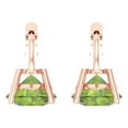 thumbnail image 4 of 3 Ct Round Cut Drop Dangle Green Natural Peridot 18K Rose Solid Solid Gold Everyday Dainty Earrings Lever Back, 4 of 7