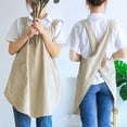thumbnail image 6 of Solid Color 2 Pockets Kitchen Accessories For Cooking Baking Cleaning Gardening Womens Bib Aprons Burp Cloths Cooking Clothes GREY, 6 of 8