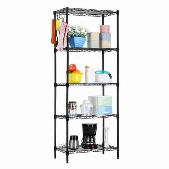 Alvantor 5-Tier Heavy Duty Storage Rack Shelving Unit, Black, 250 kg Load Capacity