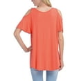 thumbnail image 3 of KOGMO Womens Cold Shoulder Short Ruffle Sleeve Tunic Top, 3 of 4