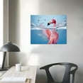 thumbnail image 4 of ONETECH  Flamingo in Water Pictures Wall Art Pink Flamingos Animal Canvas Prints Artwork Painting for Home Living Room Bedroom Bathroom Walls Decorations,Picture Frame, 4 of 5