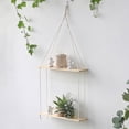 thumbnail image 4 of Macrame Wall Hanging Shelf - Wall Shelves with Handmade Woven Rope - for Kitchen, Bathroom, Home Storage, Floating Indoor Plant Wall Shelf - style4, 4 of 5