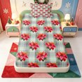 thumbnail image 3 of Manfei Xmas Winter Holiday Twin Sheets,Cute Santa Claus Bedding,3 Pieces,1 Flat Sheet,1 Fitted Sheet and 1 Pillowcase, 3 of 6
